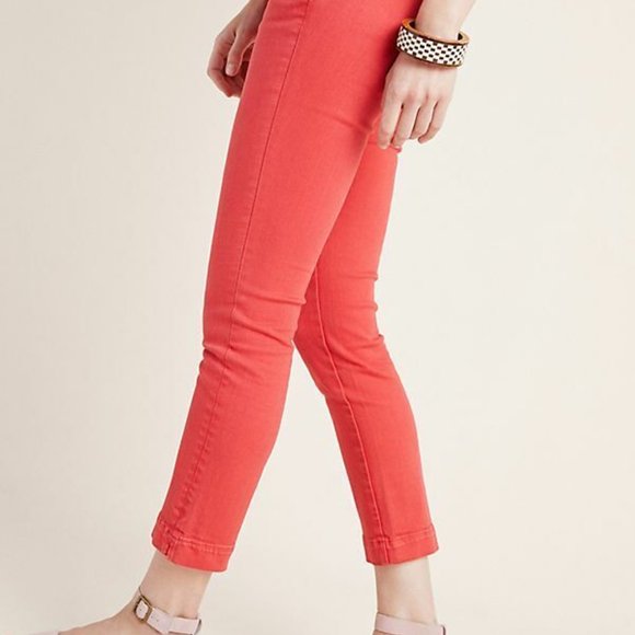 NWT Anthropologie Pilcro High-Rise Demin Legging Capri in Watermelon - 28/Sz 6 - Picture 5 of 11